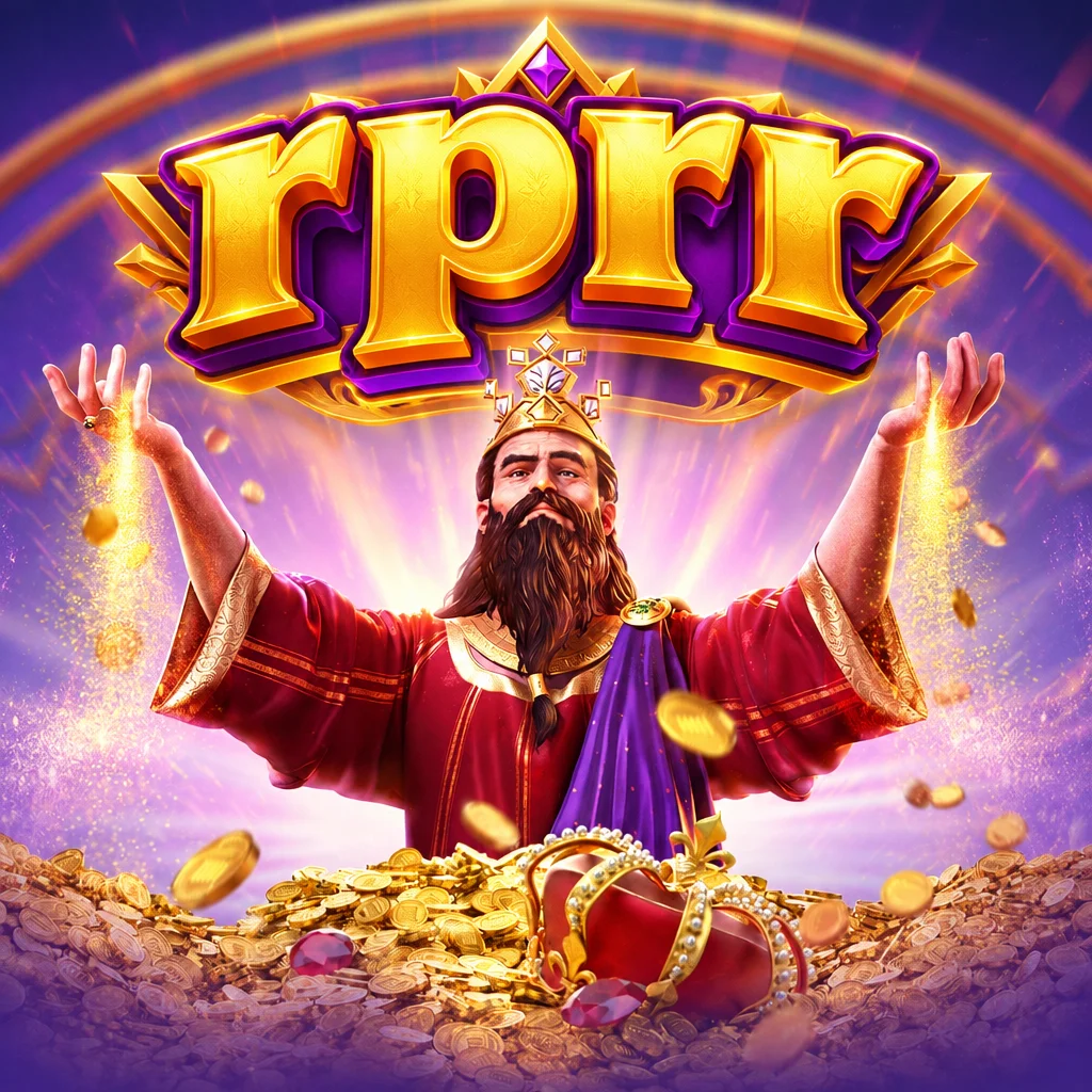 Raja Midas berjanggut dengan koin emas berkilau di Midas Fortune bersama rprr